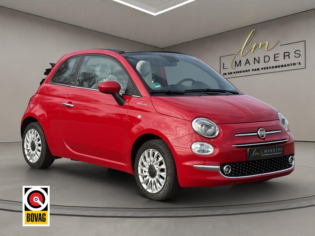 Fiat 500C 1.0 Hybrid Dolcevita 2021 ROOD | Cruise Control |, Auto's, Keurmerk '100% Onderhouden', Gebruikt, Euro 6, Leder en Stof