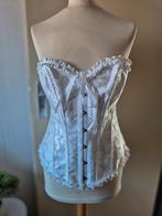 Wit korset maat L – satijn look – verstelbaar met veters, Wit, Maat 42/44 (L), Nieuw, Ophalen of Verzenden