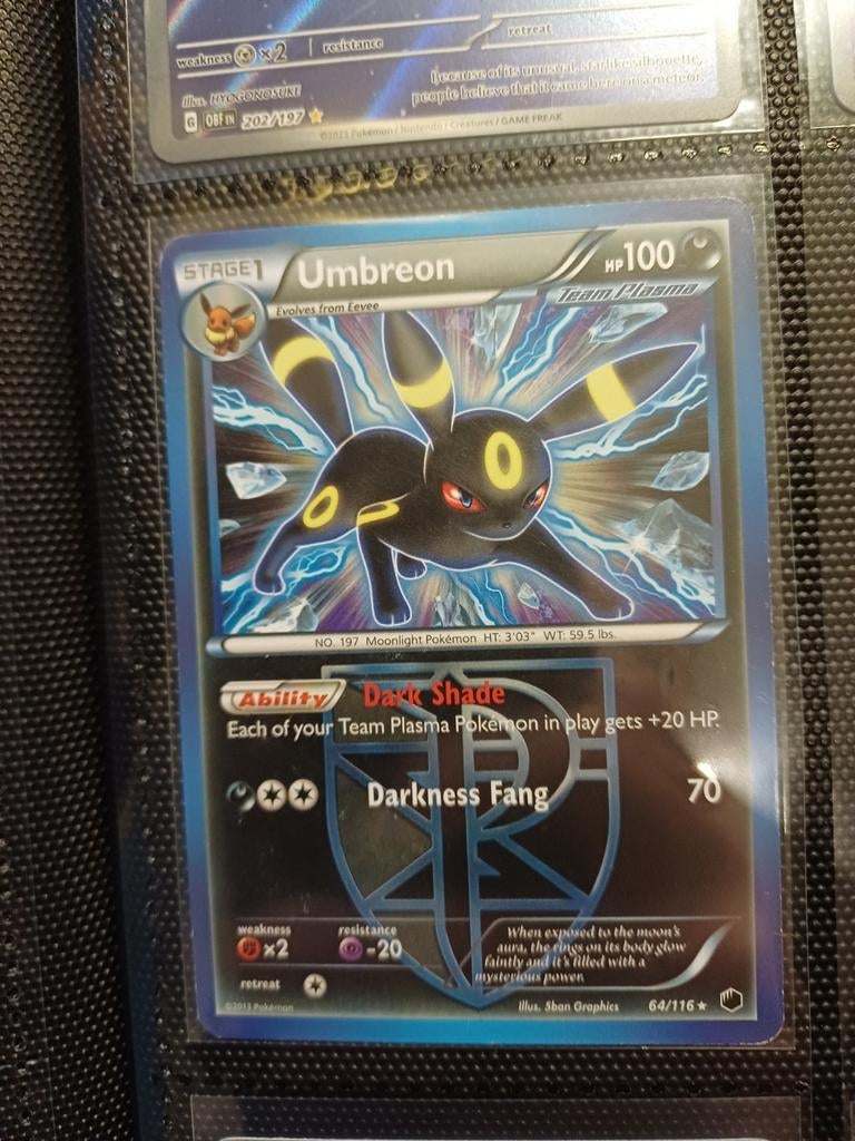 Pokémon Kaart: Umbreon Team Plasma (64/116) Foil, Ophalen of Verzenden, Zo goed als nieuw, Losse kaart, Foil