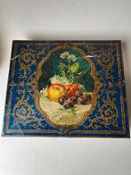 Groot antiek plat blik: fruit, Verzamelen, Blikken, Ophalen of Verzenden, Gebruikt, Overige