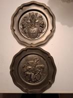 Tinnen wandborden: St. George en wapenschild, Antiek en Kunst, Antiek | Tin, Ophalen of Verzenden