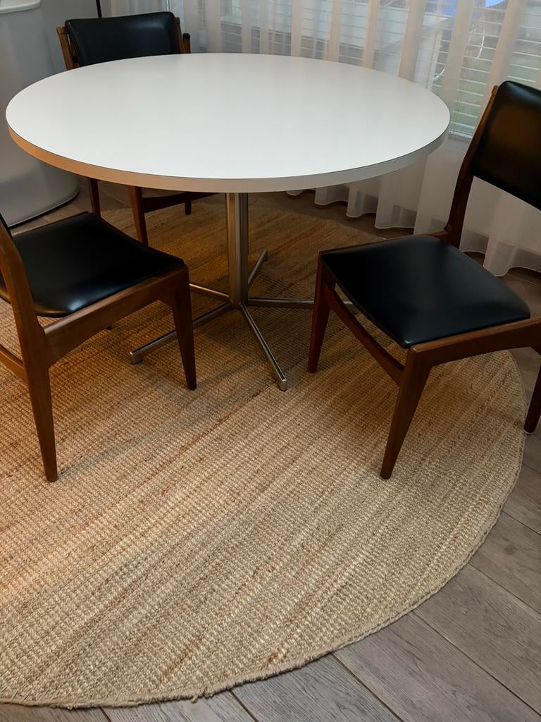 3 vintage Scandinavische stoelen+ronde eettafel Pastoe stijl, Ophalen of Verzenden, Zo goed als nieuw, 4 tot 6 stoelen