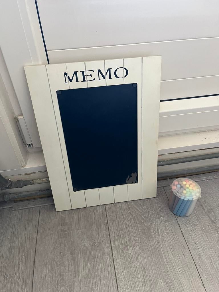 Memobord / krijtbord met krijtjes, Ophalen, Gebruikt, Krijtbord