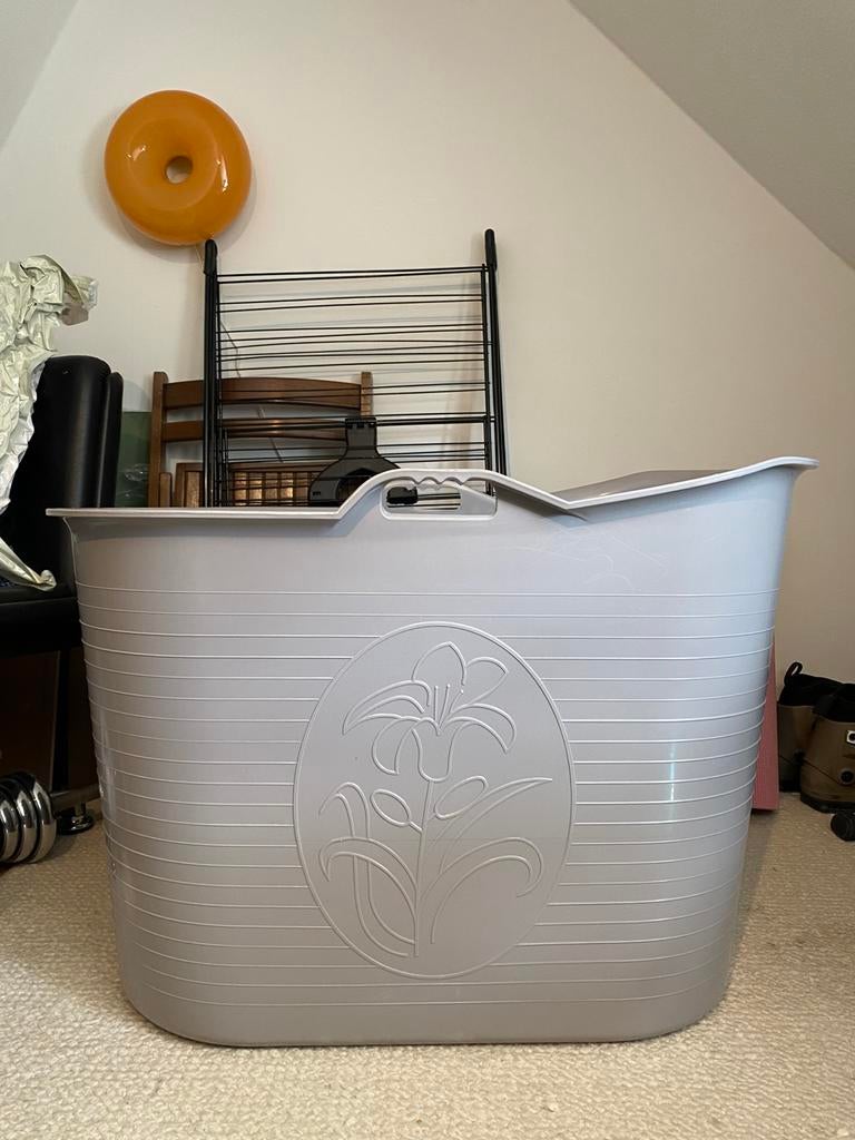 Bath Bucket mobiel zitbad plastic grijs 185L, Ophalen, Zo goed als nieuw