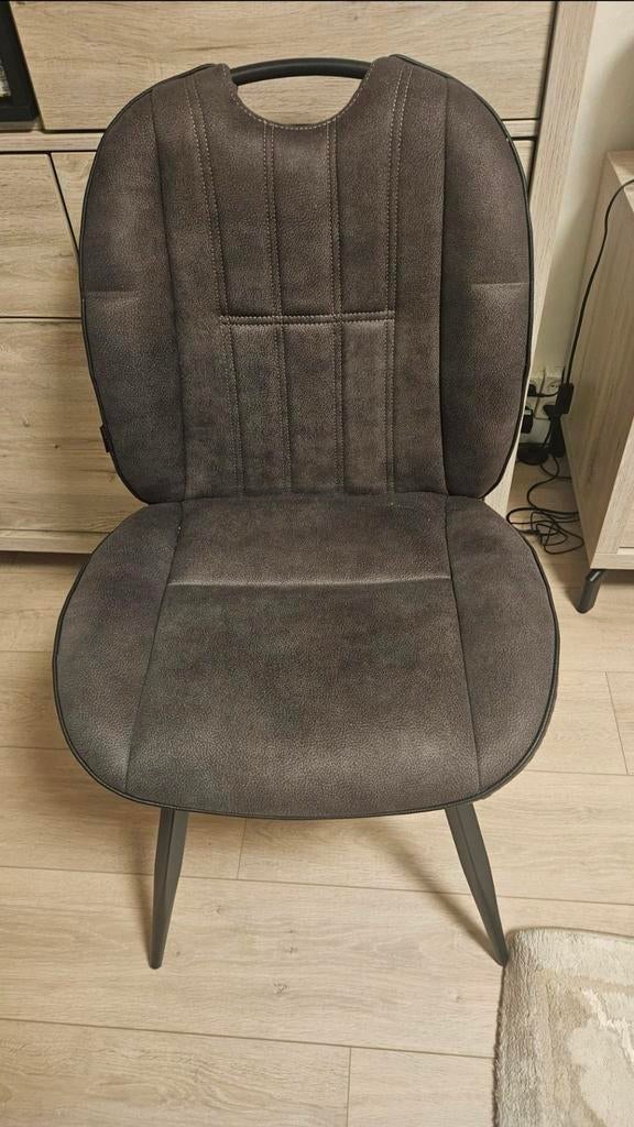 MX Sofa Shelton eetkamerstoel - Antraciet microvezel, Modern, Comfortabel, Ophalen of Verzenden, Zo goed als nieuw, Eén