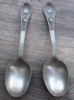 Eind 18 de eeuw Twee Gelegenheids Huwelijk Tin Tinnen Lepel, Ophalen of Verzenden