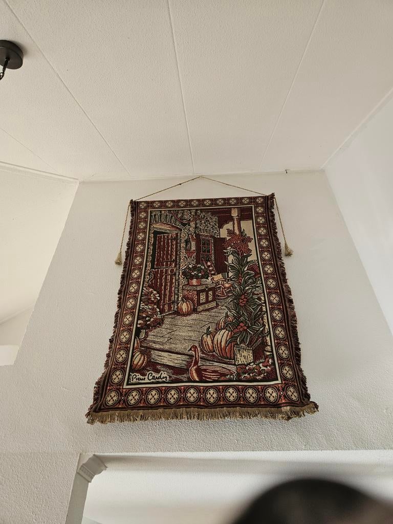 Mooie wandkleed met landelijk tafereel, Huis en Inrichting, Ophalen, Bruin, Rechthoekig, 100 tot 150 cm