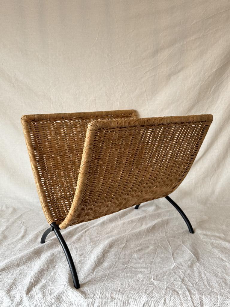 Vintage Rotan Tijdschriftenhouder / Lectuurbak, Huis en Inrichting, Woonaccessoires | Krantenbakken en Lectuurbakken, Ophalen of Verzenden