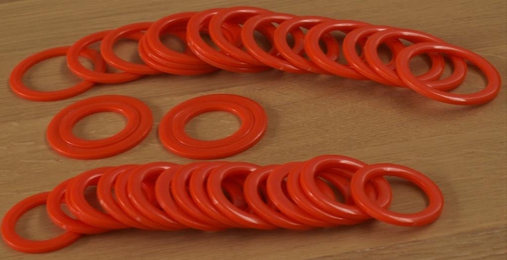 Platte ronde oranje ringen 18 groot en 18 klein, Ophalen of Verzenden, Nieuw, Patroon