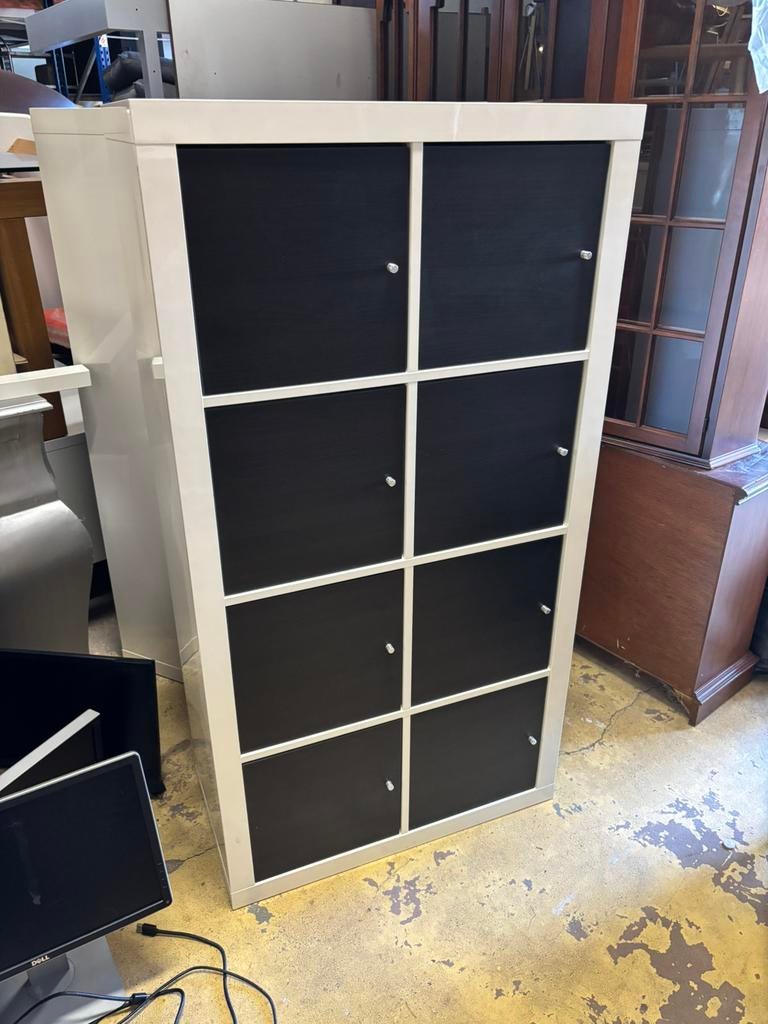 2x Ikea Kallax met deurtjes - 40x80x150H, Huis en Inrichting, Kasten | Lockerkasten, 1025xe, Ophalen of Verzenden, Zo goed als nieuw