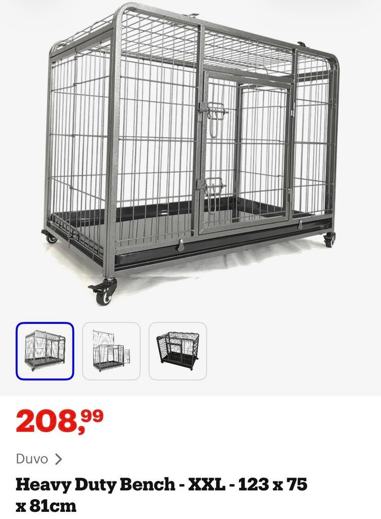 Heavy duty bench 123x75x81cmcm, Dieren en Toebehoren, Ophalen, Zo goed als nieuw