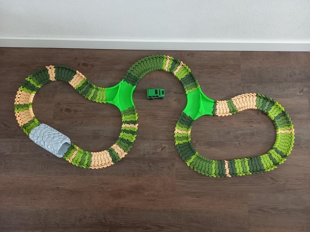 Flexibele racebaan met auto en tunnel, Ophalen of Verzenden, Elektrisch, Overige merken