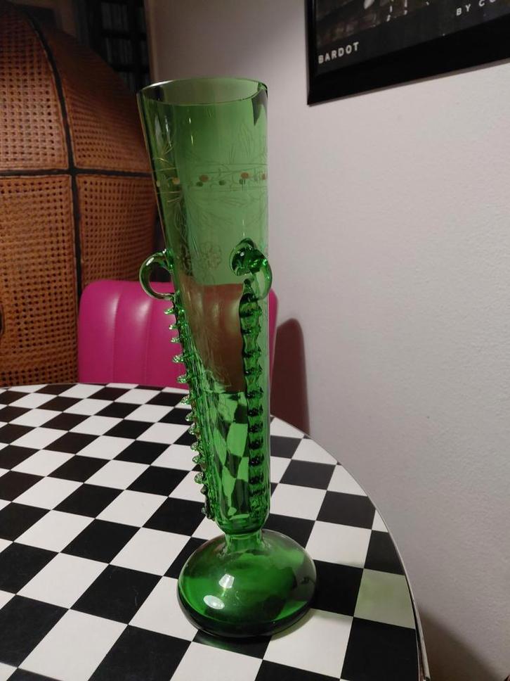 Bijzondere jugendstil vaas, Antiek en Kunst, Antiek | Glas en Kristal, Ophalen of Verzenden