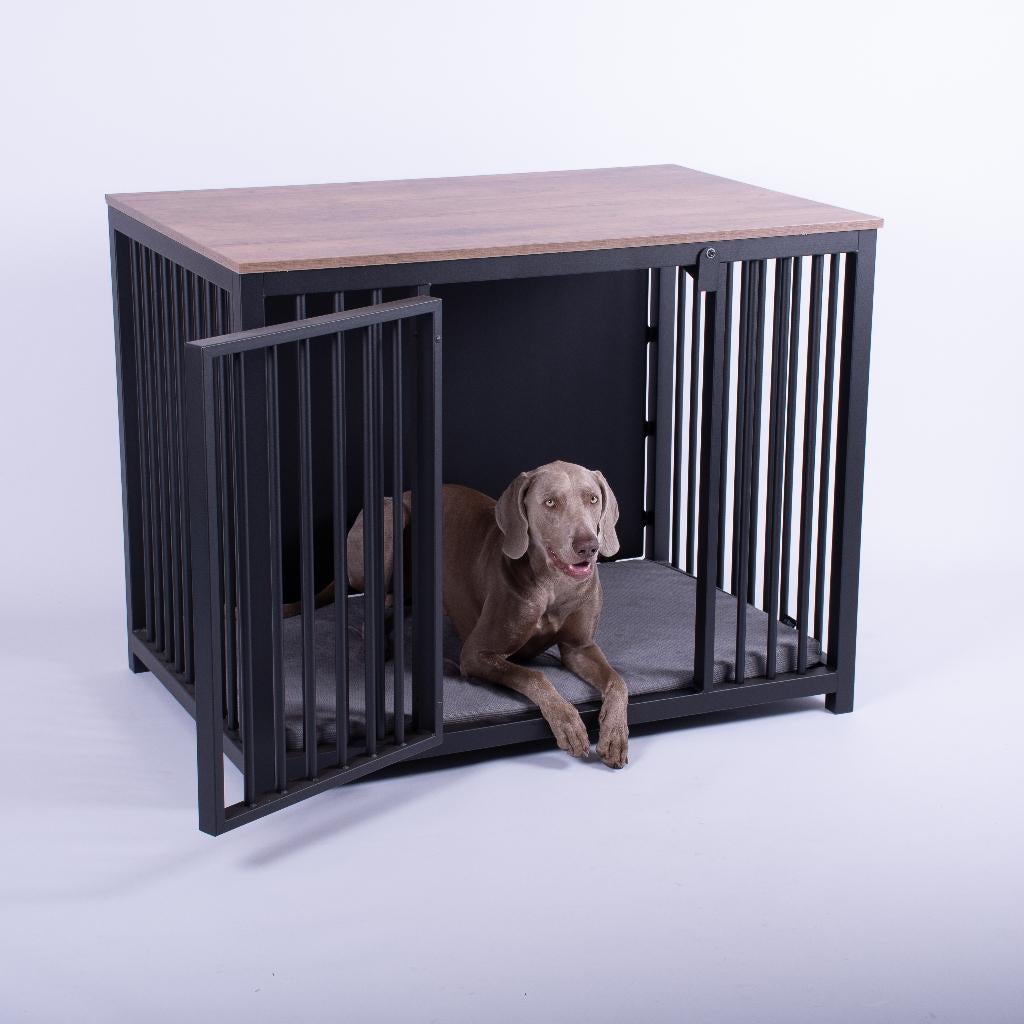 Hondenbench L Stalen design bench Woefwoningen, Ophalen, Nieuw