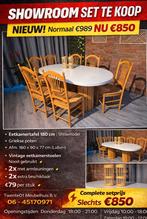 Eetkamerset met tafel, 6 stoelen en 2 vazen, Ophalen, Nieuw, 4 tot 6 stoelen