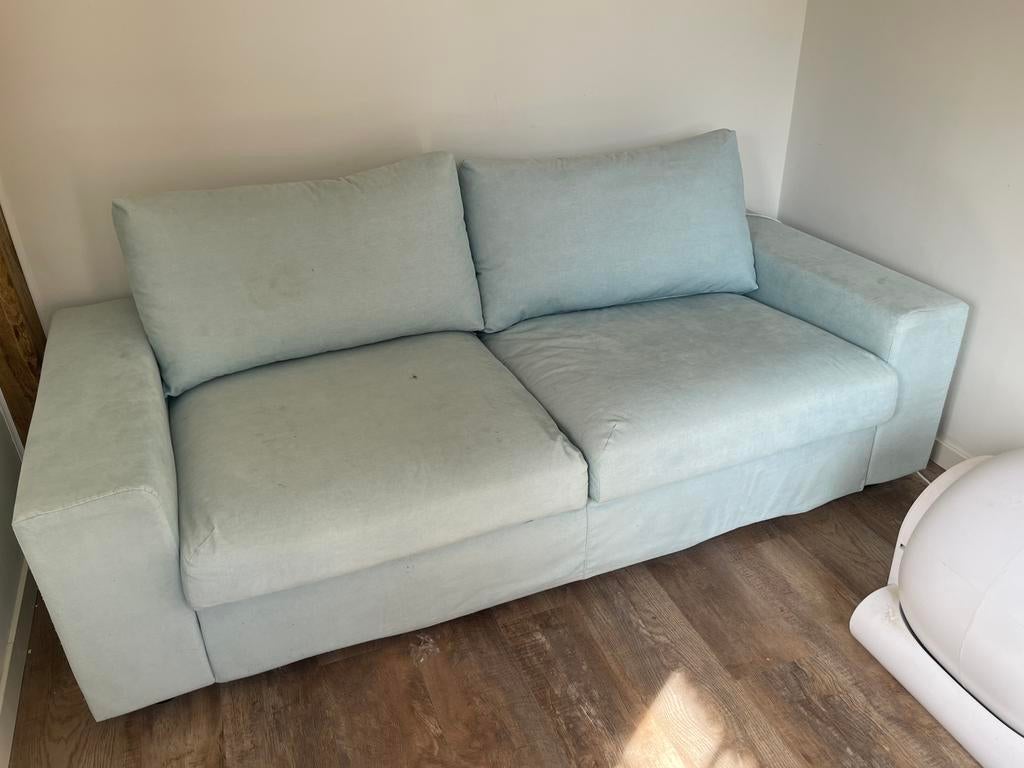 Slaapbank 2 zits Ikea Vimle blauw, Ophalen, Zo goed als nieuw, Tweepersoons