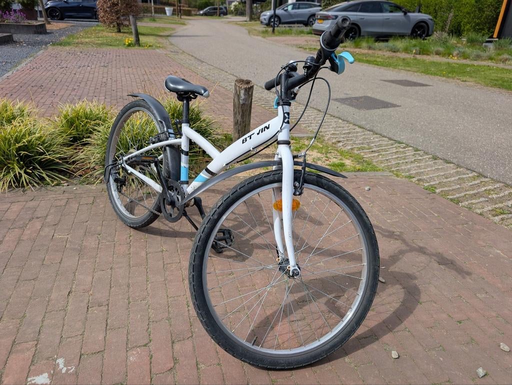 Witte kinderfiets B'Twin, Fietsen en Brommers, Fietsen | Kinderfietsjes, Ophalen, Gebruikt, Minder dan 16 inch