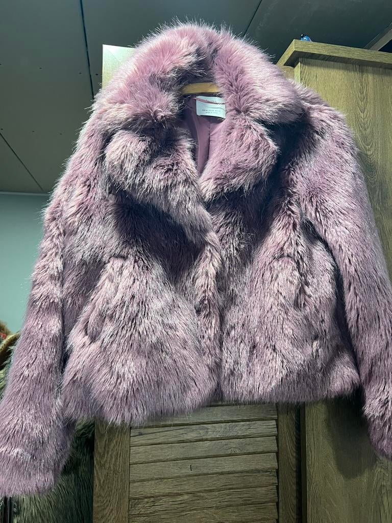 mooie Lila bontjas, Kleding | Dames, Jassen | Winter, Ophalen of Verzenden, Zo goed als nieuw, Maat 38/40 (M), Paars