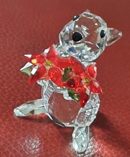 Swarovski konijn met Kerstster Zonder doos, Ophalen of Verzenden, Zo goed als nieuw, Figuurtje