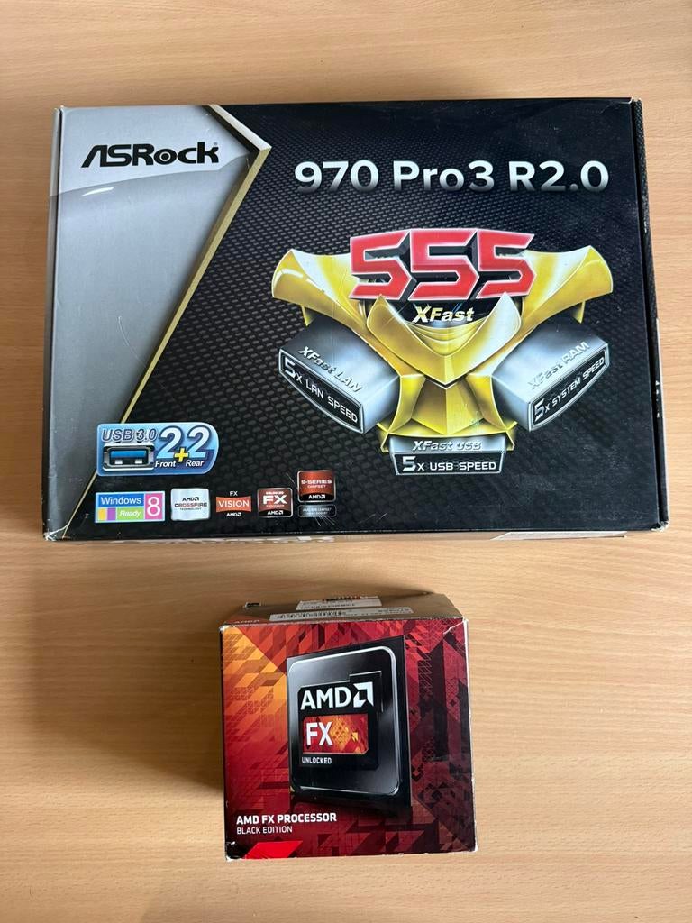 Asrock 970 pro3 en AMD fx 8320, 1 speler, Ophalen, Zo goed als nieuw, Vanaf 3 jaar