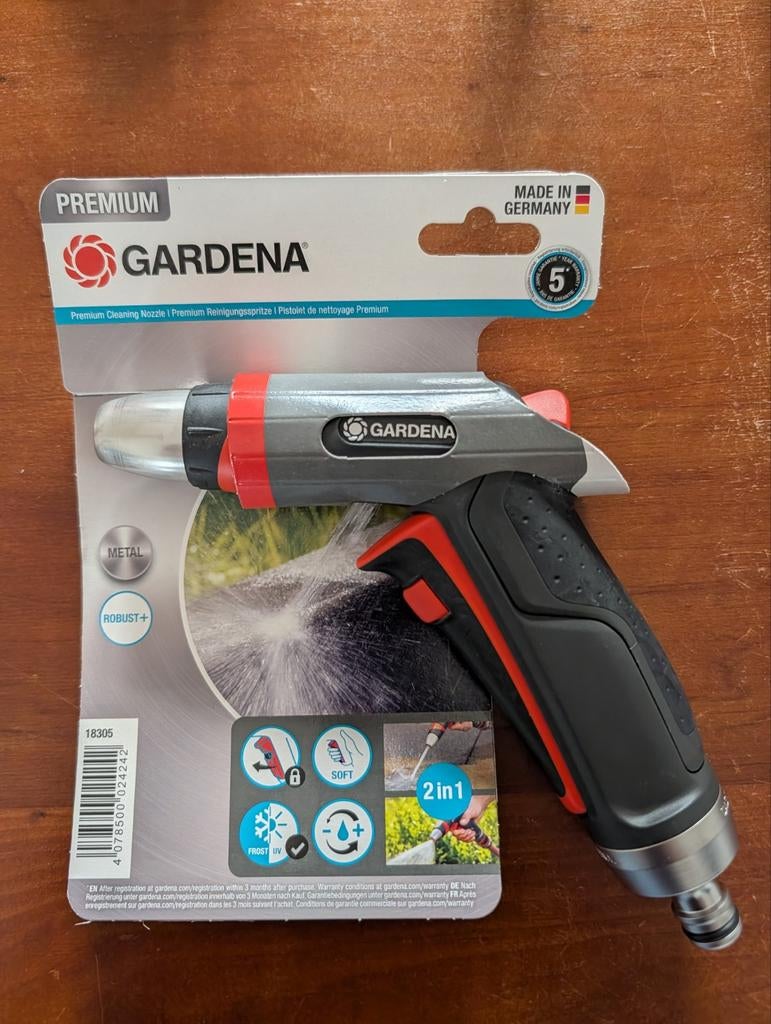 GARDENA premium spuit pistool 2 standen metaal, Ophalen of Verzenden, Nieuw