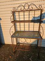 Brocante ijzeren etagière met mozaiek inleg., Ophalen, Gebruikt