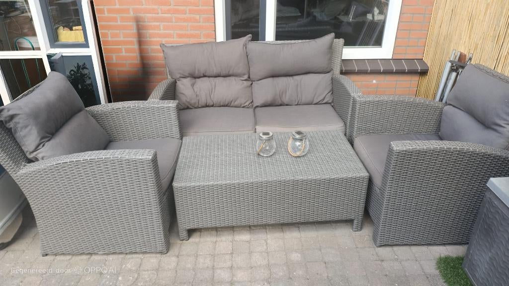 Tuinset, Ophalen, 4 zitplaatsen, Kunststof, Gebruikt