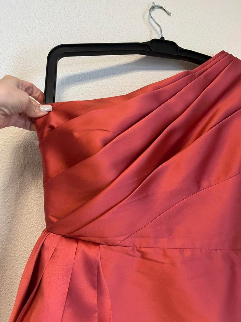 Roodroze one-shoulder jurk, Maat 38/40 (M), Galajurk, Ophalen of Verzenden, Roze
