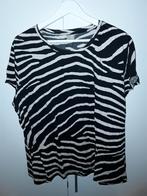 H&M Zwart/Beige T-shirt Met Zebra Print Maat 2XL, H&M, Zwart, Maat 46/48 (XL) of groter, Ophalen of Verzenden