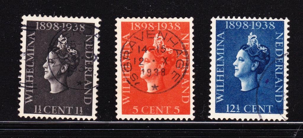 Nederland NVPH 310-312 gestempeld 1, Postzegels en Munten, Postzegels | Nederland, Verzenden, T/m 1940, Gestempeld