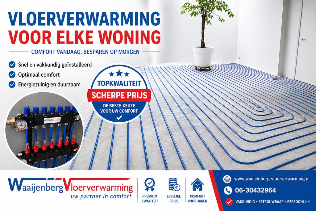 Vloerverwarming nodig? Vraag uw offerte vrijblijvend aan, Doe-het-zelf en Verbouw, Verwarming en Radiatoren, Ophalen of Verzenden