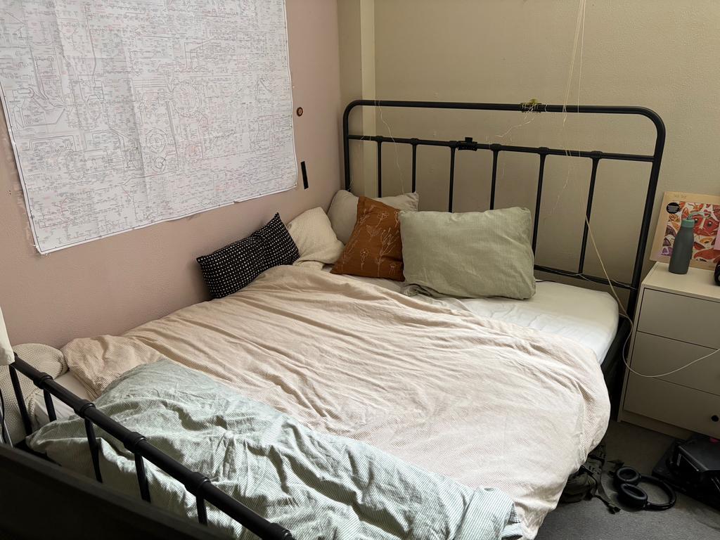 IKEA STJÄRNÖ bed, Gebruikt, Zwart, Tweepersoons, Ophalen of Verzenden