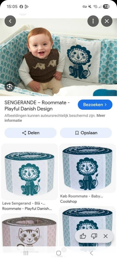 Roommate Bedomrander lichtblauw van 350 x 30 cm €15, Jongetje of Meisje, Wit, Dekbedovertrek, Nieuw