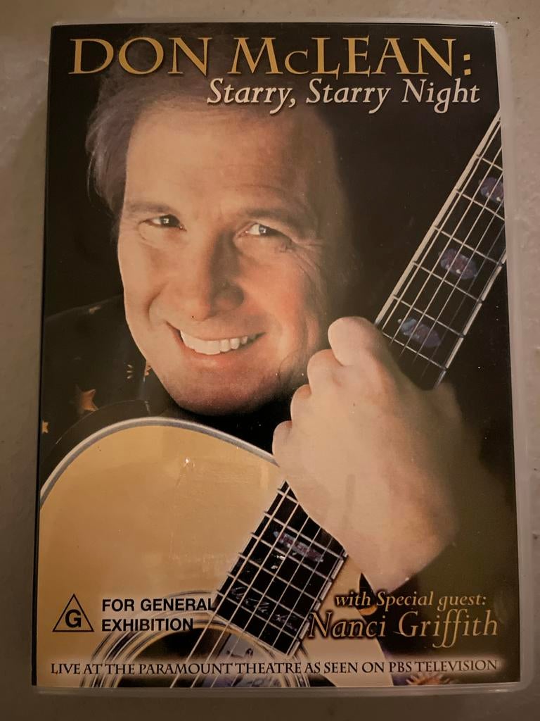 Don McLean: Starry, Starry Night DVD (met Nanci Griffith), Alle leeftijden, Ophalen of Verzenden, Gebruikt, Muziek en Concerten