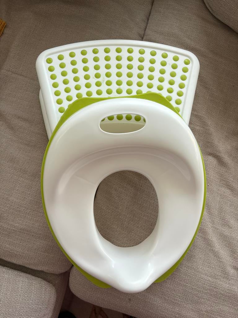 Ikea Witte en groene kinder wc-bril met opstapje, Ophalen, Zo goed als nieuw