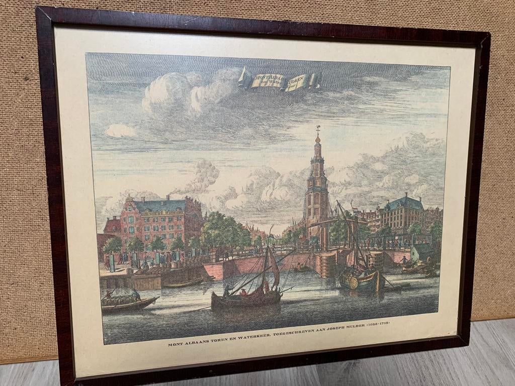 Mont Albaans Toren en waterkeer-Joseph Mulder, Antiek en Kunst, Kunst | Etsen en Gravures, Ophalen of Verzenden