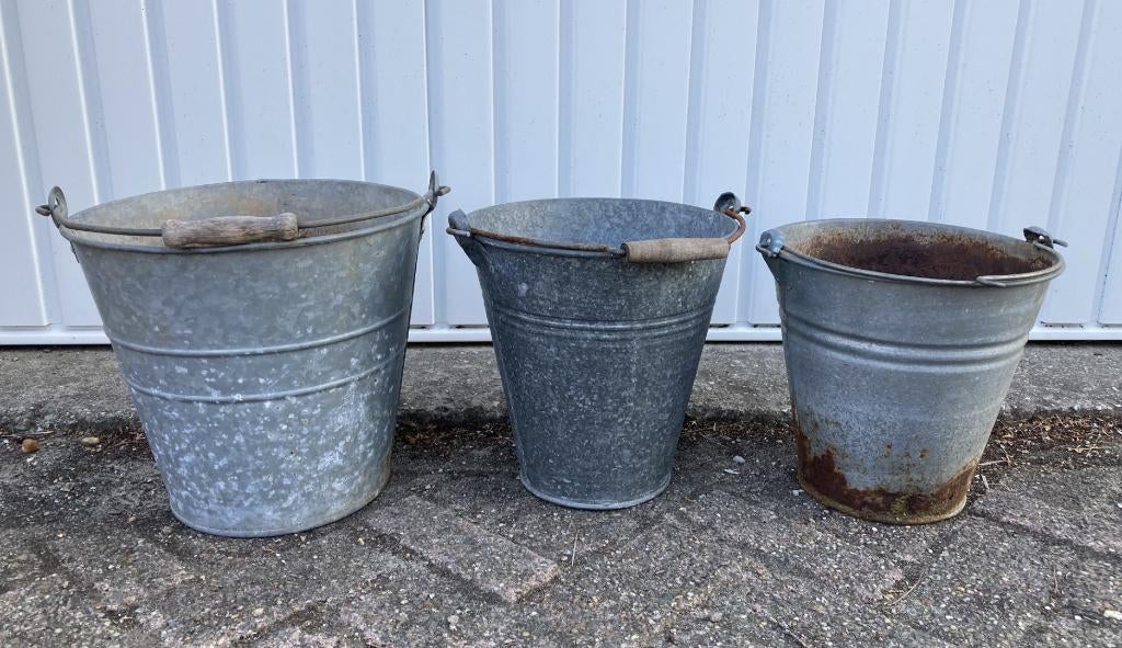 Brocante zinken emmers, Ophalen of Verzenden