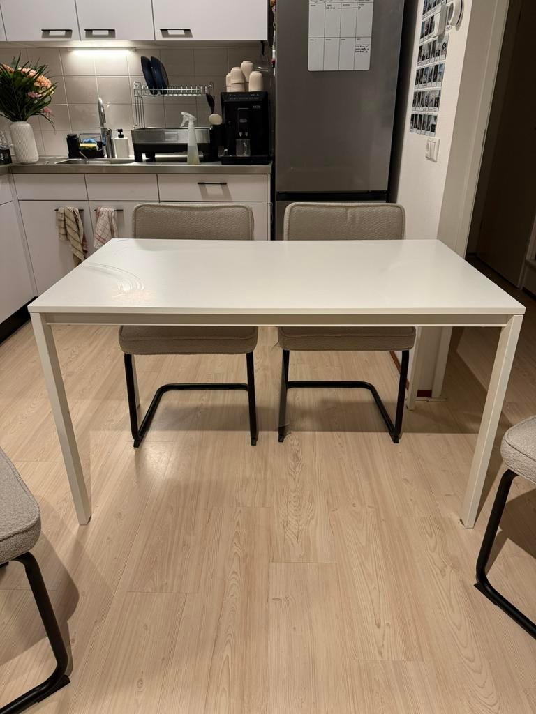 Ikea witte eettafel, Ophalen, Gebruikt, 100 tot 150 cm, 50 tot 100 cm