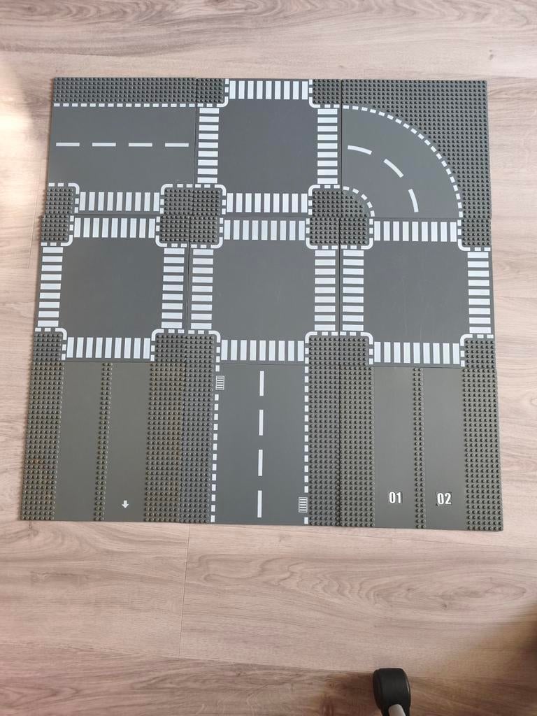 9 Lego wegplaten wegenplaten donkergrijs zwart, Kinderen en Baby's, Speelgoed | Duplo en Lego, Ophalen of Verzenden