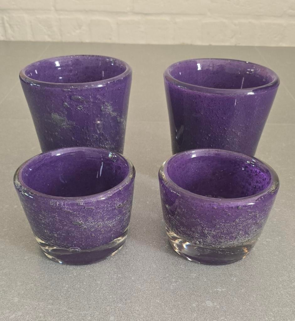 Set van 4 paarse vazen Dutz, Ophalen, Overige kleuren, Minder dan 50 cm, Glas