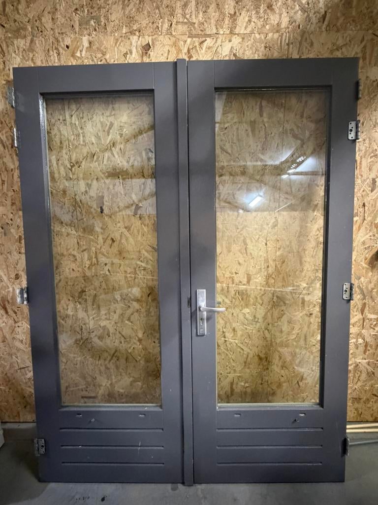 Dubbele buiten deur, Deurkozijn, Zo goed als nieuw, 150 tot 225 cm, Hout