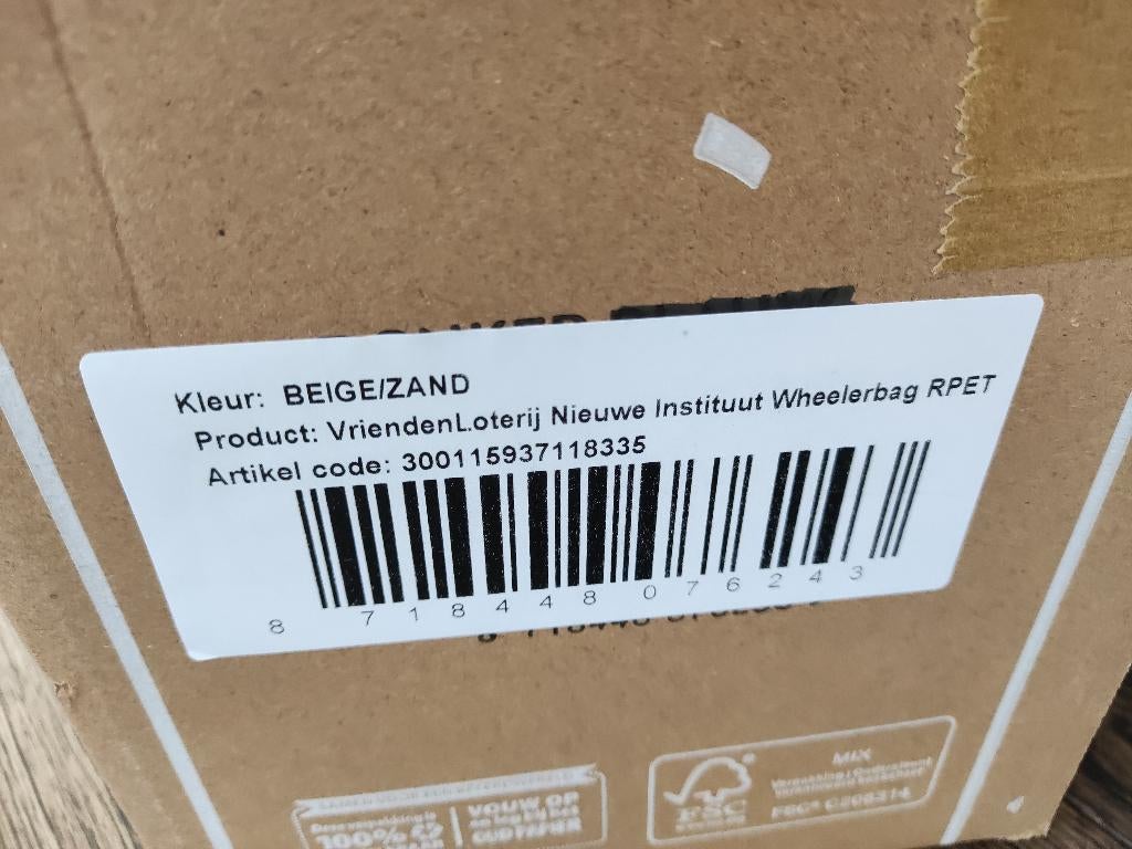 Reistas VriendenLoterij teab, Sieraden, Tassen en Uiterlijk, Tassen | Reistassen en Weekendtassen, Ophalen, 40 tot 60 cm, Beige