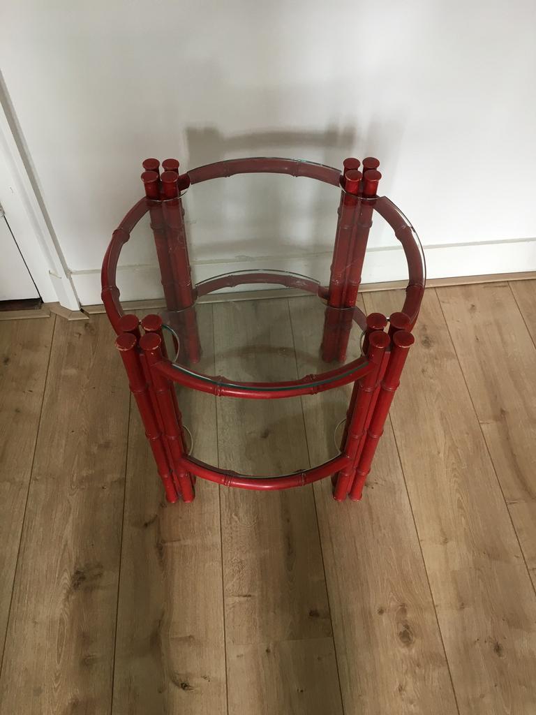Faux bamboo tafeltje, Ophalen, Gebruikt