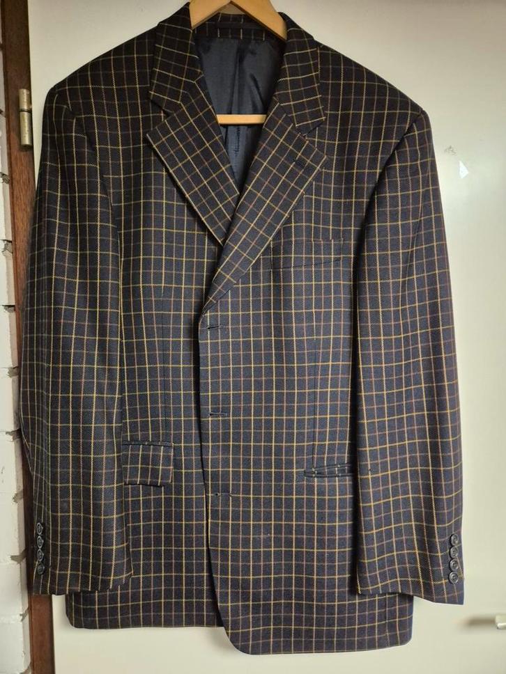 Signé by Frans Molenaar Geruit Colbert - Maat L, Kleding | Heren, Kostuums en Colberts, Zo goed als nieuw, Maat 52/54 (L), Blauw