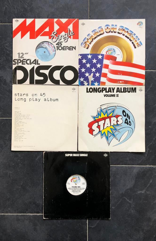 Stars on 45 lp’s 5 stuks, Ophalen, Gebruikt, Overige formaten