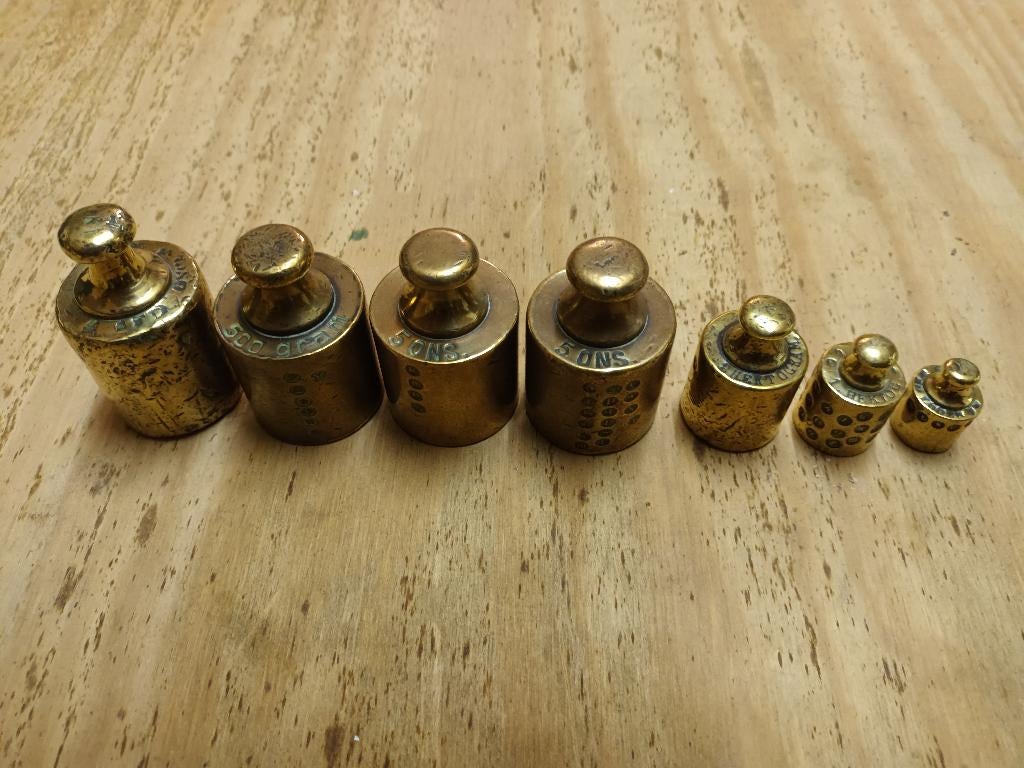 messing knopgewichten, Antiek en Kunst, Ophalen, Koper