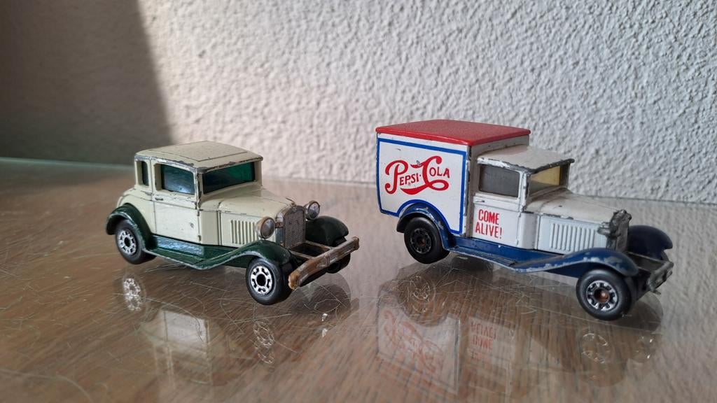 Model A Ford en Pepsi Cola truck no.73, Matchbox 1979, Ophalen of Verzenden, Gebruikt, Bus of Vrachtwagen, Matchbox