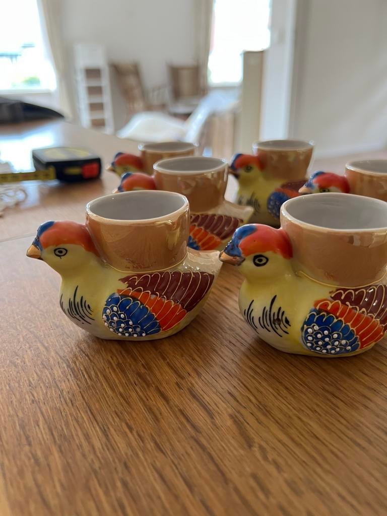 6x eierdopje, Glas of Glazen, Ophalen of Verzenden, Overige stijlen, Glas