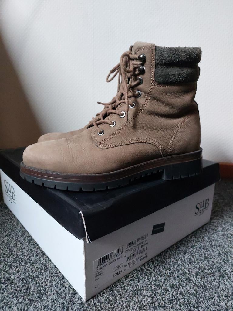 'Veterschoenen#Boots#Veterboots Maat 40 Taupe ZGAN, Sub55, Bruin, Boots, Ophalen of Verzenden