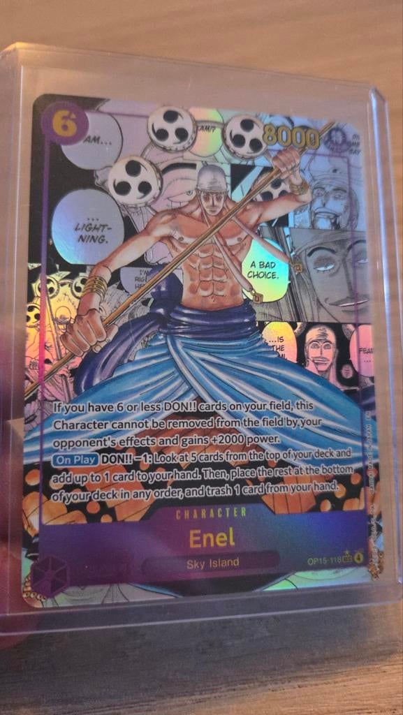 One Piece Manga Enel Mint conditie OP15-118, Ophalen, Nieuw, Losse kaart, Foil